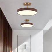 Walnut LED Semi-Flush Dimmable Ceiling Lamp