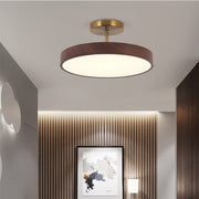 Walnut LED Semi-Flush Dimmable Ceiling Lamp