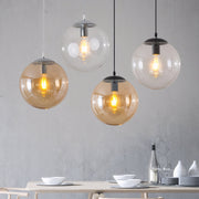 Minimalist Style Glass Globe Kitchen Island Pendant Lights