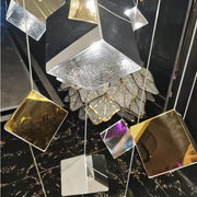 Modern Lobby LED Cube Irregular Crystal Pendant Lamp