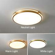 Copper Round Gold LED Living Room Dimmable Ceiling Light