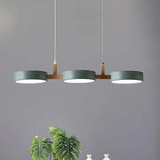 Wood and Metal Long LED Dining Room Pendant Light