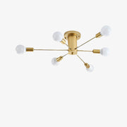 Simple Gold Iron Semi Flush Chandelier For Bedroom