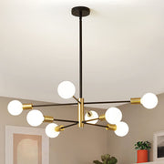 Multi Bulbs Living Room Iron Black Chandelier