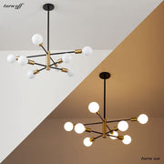 Multi Bulbs Living Room Iron Black Chandelier