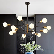 Multi Bulbs Living Room Iron Black Chandelier