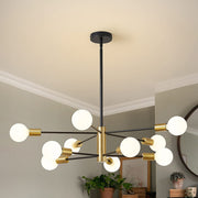 Multi Bulbs Living Room Iron Black Chandelier