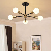 Multi Bulbs Living Room Iron Black Chandelier