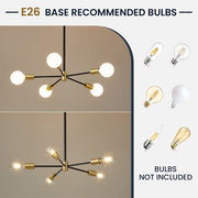 Multi Bulbs Living Room Iron Black Chandelier