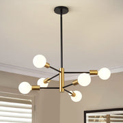 Multi Bulbs Living Room Iron Black Chandelier