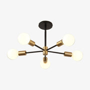 Multi Bulbs Living Room Iron Black Chandelier