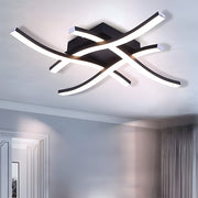 Sleek Curved Black LED Ceiling Lights for Living Room