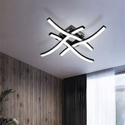 Sleek Curved Black LED Ceiling Lights for Living Room