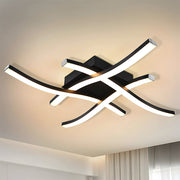 Sleek Curved Black LED Ceiling Lights for Living Room