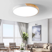 Simple Round Wood LED Dimmable Ceiling Lights