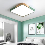 Wood Colorful Square Simple Ceiling Lights For Bedroom