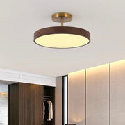 Walnut LED Semi-Flush Dimmable Ceiling Lamp