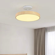 Walnut LED Semi-Flush Dimmable Ceiling Lamp