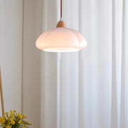 Mid-Century Pumpkin Glass Pendant Lamp