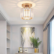 Modern Small Simplicity Clear Striped Glass Shade Ceiling Light