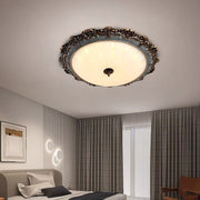 Retro Resin Round Glass Ceiling Light