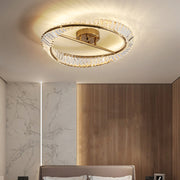 Gold Round LED Crystal Ceiling Lamp For Living Room