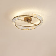 Gold Round LED Crystal Ceiling Lamp For Living Room