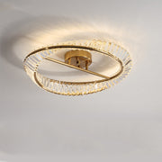 Gold Round LED Crystal Ceiling Lamp For Living Room