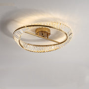 Gold Round LED Crystal Ceiling Lamp For Living Room