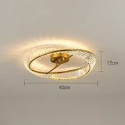 Gold Round LED Crystal Ceiling Lamp For Living Room