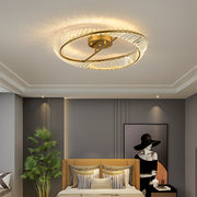 Gold Round LED Crystal Ceiling Lamp For Living Room