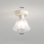 French Creamy White Flower Ceiling Light