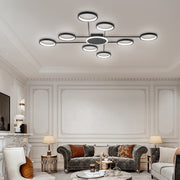 Modern Multi-Head LED Ring Ceiling Light