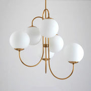 Metal Glass Retro Spherical Chandelier