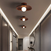 Nordic Wood Minimalist Round Hallway Ceiling Light