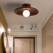 Nordic Wood Minimalist Round Hallway Ceiling Light