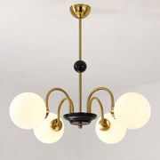 Nordic Luxury Retro Round Glass Bedroom Chandelier