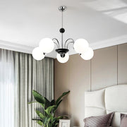 Nordic Luxury Retro Round Glass Bedroom Chandelier