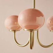Bubble Pink Glass Marshmallow Chandelier -Homdiy