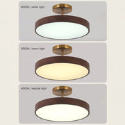 Walnut LED Semi-Flush Dimmable Ceiling Lamp