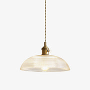 Vintage Ribbed Glass Pendant Light