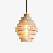 Antique Design Stripped Glass Brass Pendant Light