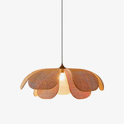 Wabi-Sabi Rattan Petal Pendant Lamp