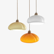 Mid-Century Pumpkin Glass Pendant Lamp