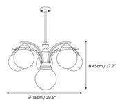 Retro Light Luxury Multi-color Round Glass Chandelier
