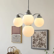 Retro Light Luxury Multi-color Round Glass Chandelier