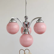 Retro Light Luxury Multi-color Round Glass Chandelier