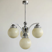 Retro Light Luxury Multi-color Round Glass Chandelier