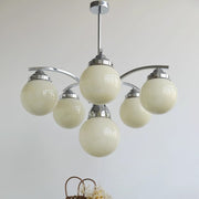 Retro Light Luxury Multi-color Round Glass Chandelier