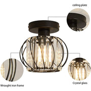 Black Luxury Glass Hallway Mini Ceiling Lighting